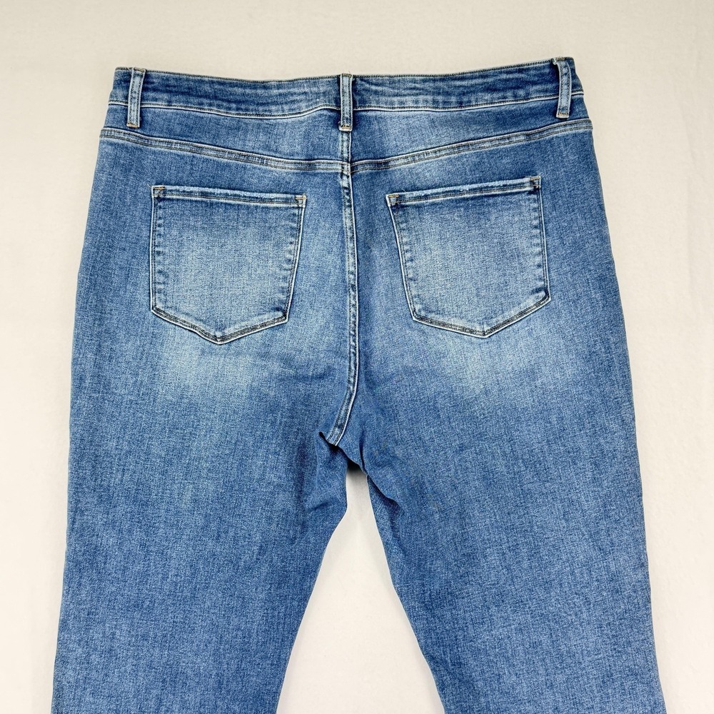 Lovervet Cropped Straight Jeans Womens 22 Blue Medium High Rise Stretch Denim - Picture 7 of 13
